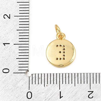 Brass Micro Pave Clear Cubic Zirconia Charms CU-CBA56CE-12G-E-1