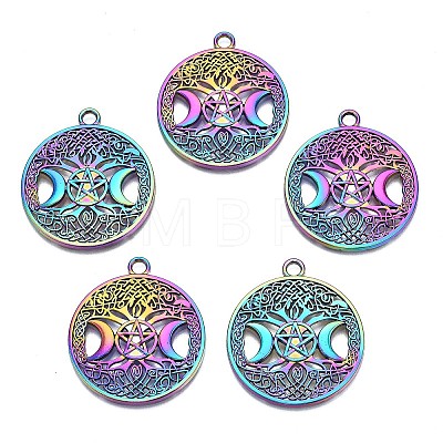 Rainbow Color Alloy Pendants PALLOY-N156-160-NR-1