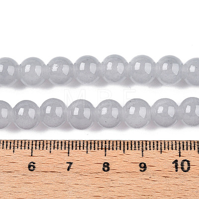 Baking Painted Imitation Jade Glass Round Bead Strands DGLA-Q021-8mm-43-1