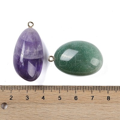 Natural & Synthetic Mixed Gemstone Nuggets Pendants G-C140-01-1