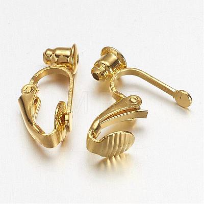Brass Clip-on Earring Converters Findings X-KK-Q115-G-NF-1