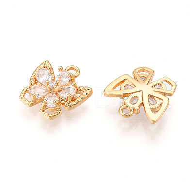 Brass Micro Pave Cubic Zirconia Charms KK-N262-111B-G-1