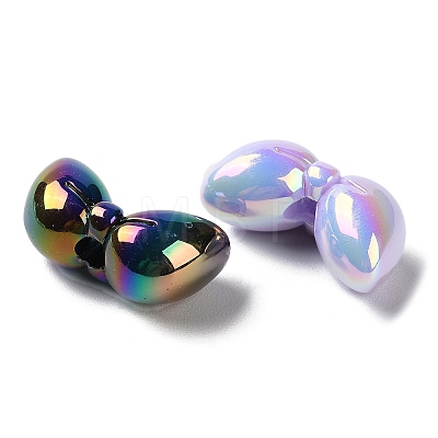 UV Plating Rainbow Iridescent Acrylic European Beads PACR-E008-08-1