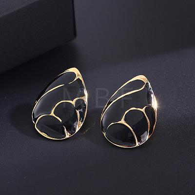 201 Stainless Steel Enamel Stud Earrings FS-WGE915E-03-1