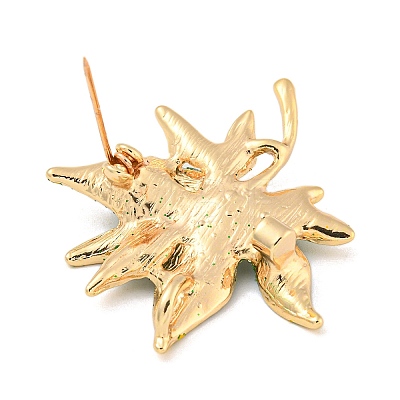 Leaf Shape Alloy Enamel Layered Brooch JEWB-U006-02A-KCG-1