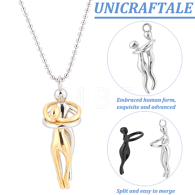 Unicraftale 3Pcs 3 Colors 304 Stainless Steel Pendants STAS-UN0037-95-1