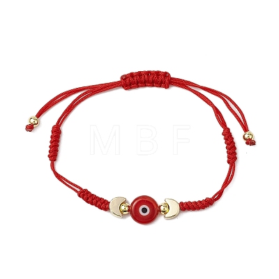 Adjustable Lanmpword Evil Eye Braided Bead Bracelet BJEW-JB11062-1