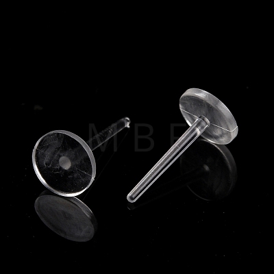 Plastic Flat Round Stud Earring Findings KY-P007-N01-1