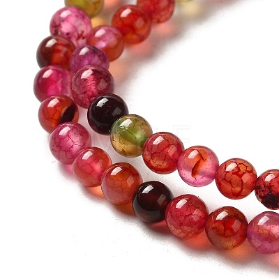 Dyed Natural Agate Beads Strands G-R262-4mm-1-1