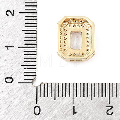 Brass Micro Pave Cubic Zirconia Slide Charms ZIRC-I068-09G-A-1