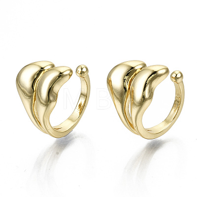 Brass Cuff Earrings X-EJEW-S201-244G-NR-1