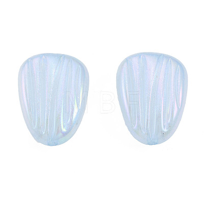 Rainbow Iridescent Plating Acrylic Beads OACR-N010-079-1