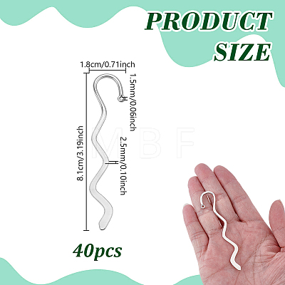 40Pcs Tibetan Style Alloy Wavy Bookmarks FIND-GA0008-48-1