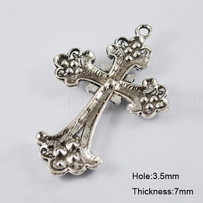 Alloy Rhinestone Cross Big Pendants ALRI-1475-P-NR-1