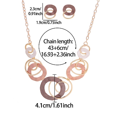 Alloy Enamel Pendant Necklaces & Stud Dangle Earrings Sets for Women FS-WG274F2-02-1