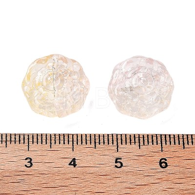 Spray Painted Transparent Glass Beads GLAA-D038-01J-1