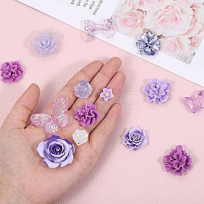 50G Resin Acrylic DIY Accessories Simulation Baroque Style Rose Halo Dyed Mixed Flower DIY Accessories JX581B-1