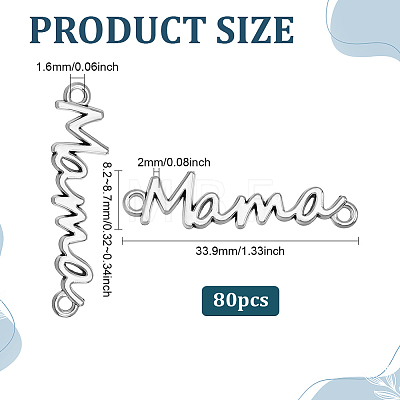 80Pcs Mother's Day Tibetan Style Alloy Links/Connectors FIND-ME0004-13-1