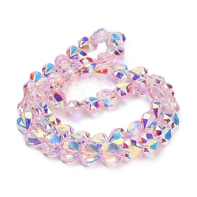 Electroplate Transparent Glass Beads Strands X-EGLA-B012-AB09-1