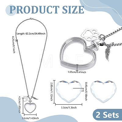 2Pcs Stainless Steel Chain Necklaces NJEW-DR00045-1