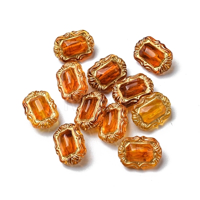 Imitation Amber Transparent Acrylic Beads X-MACR-D071-02H-1