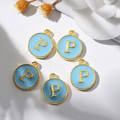 Golden Plated Alloy Enamel Charms X-ENAM-S118-04P-1