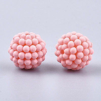 Rubberized Style Acrylic Beads MACR-T022-02J-1