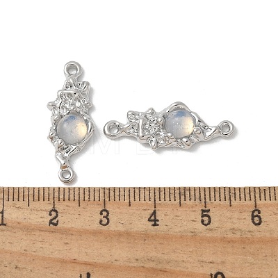 Brass & Resin Flower Connector Charms KK-U052-36P-02-1