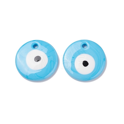 Handmade Lampwork Evil Eye Pendants LAMP-E106-02B-03-1