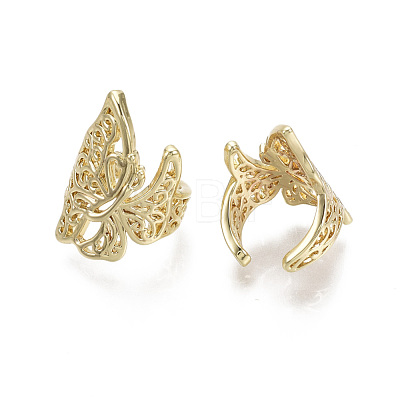 Brass Cuff Earrings EJEW-R114-019G-NF-1