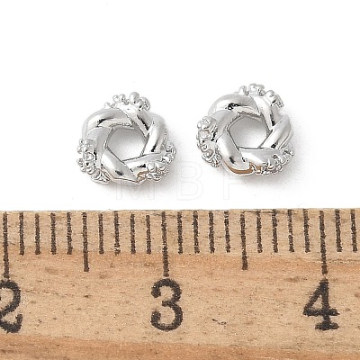 Brass Micro Pave Cubic Zirconia Daisy Spacer Beads KK-U052-06P-1