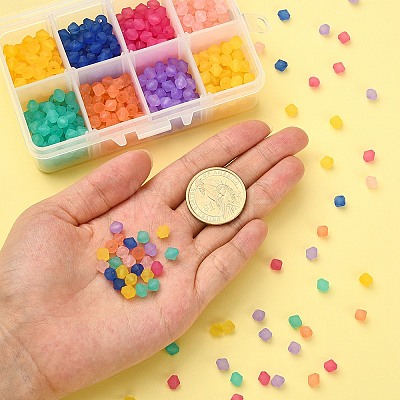 800Pcs 8 Colors Frosted Acrylic Beads MACR-CJ0001-27-1