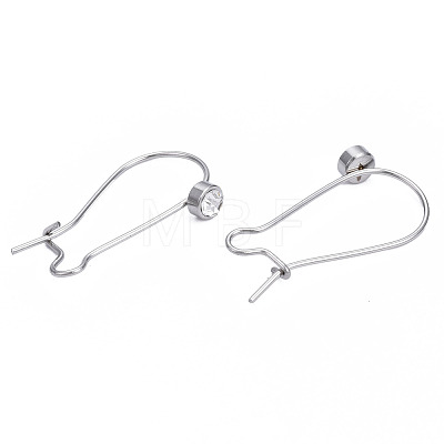 304 Stainless Steel Hoop Earrings Findings Kidney Ear Wires STAS-N092-139-1