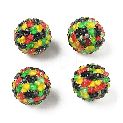 Round Resin Rhinestone Beads OACR-Z035-02B-1