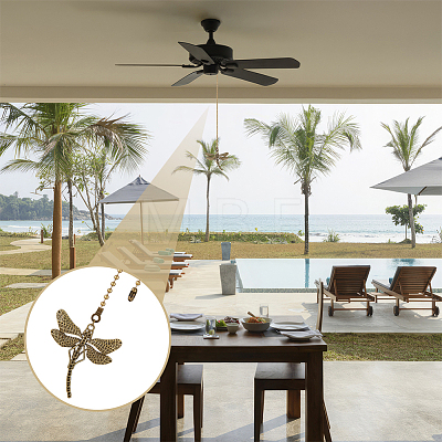 6Pcs 6 Style Insect Theme Tibetan Style Alloy Ceiling Fan Pull Chain Extenders PALLOY-AB00232-1