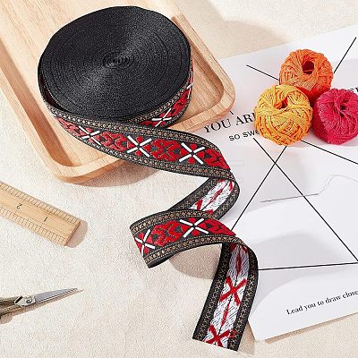 Ethnic Style Polyester Ribbons OCOR-WH0074-32-1