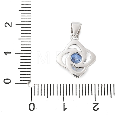 Pure Silver Cubic Zirconia Pendants STER-S008-01B-P-1