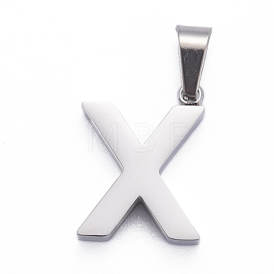 304 Stainless Steel Letter Pendants STAS-H127-X-P-1