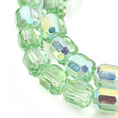 Electroplate Transparent Column Glass Beads Strands EGLA-A043-02-AB10-1