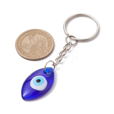 Blue Glass Evil Eye PendantS Keychains KEYC-JKC00730-03-1
