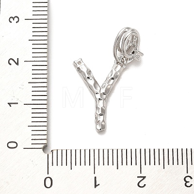 Rack Plating Brass Micro Pave Cubic Zirconia European Dangle Charms KK-L210-015P-Y-1