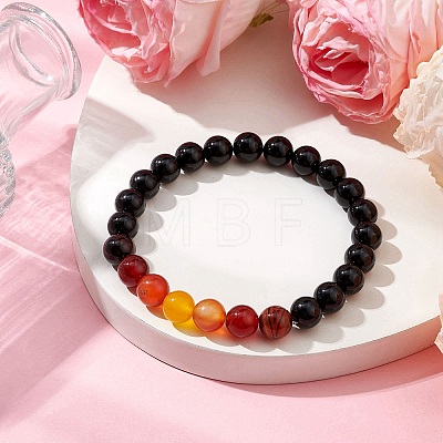 Natural Gemstone Beaded Stretch Bracelets for Women BJEW-TA00536-01-1