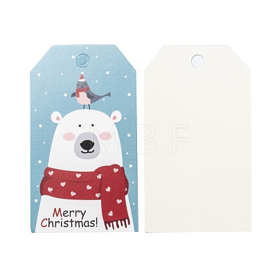 Rectangle Christmas Theme Kraft Paper Cord Display Cards CDIS-K003-02G-1