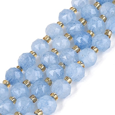 Ombre Effect Dyed Transparent Crackle Glass Beads Strands GLAA-Q111-8MM-01-1