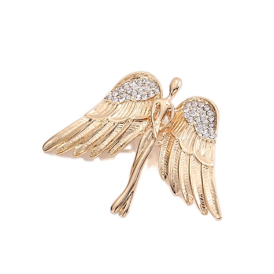 Large Wings Angel Alloy Crystal Rhinestone Brooch PW-WG8AAF4-01-1