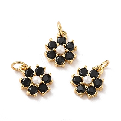 Rack Plating Brass Micro Pave Cubic Zirconia Charms KK-A160-22D-G-1