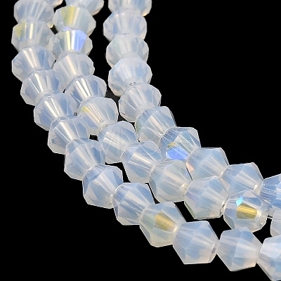 Imitation Jade Electroplate Glass Beads Strands GLAA-F029-J4mm-D05-1