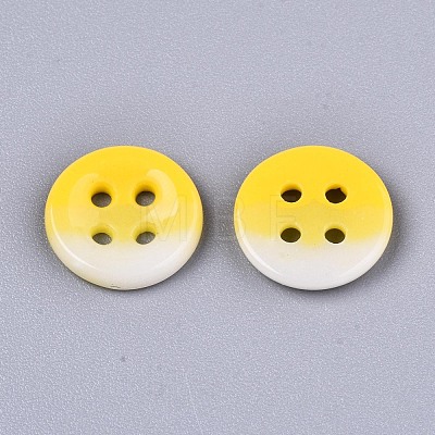 4-Hole Handmade Lampwork Sewing Buttons BUTT-T010-02J-1
