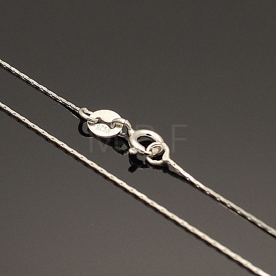 Anti-Tarnish Rhodium Plated 925 Sterling Silver Coreana Chain Necklaces STER-E033-56-1