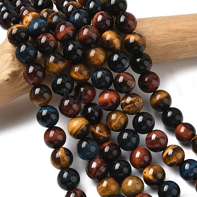 Natural Tiger Eye Beads Strands G-F173-14-10mm-1